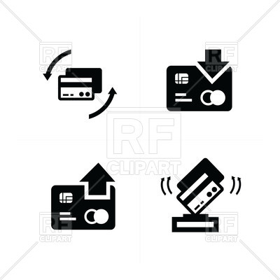 400x400 Change Credit Card, Payment, Replenishment Icons Set Vector Image