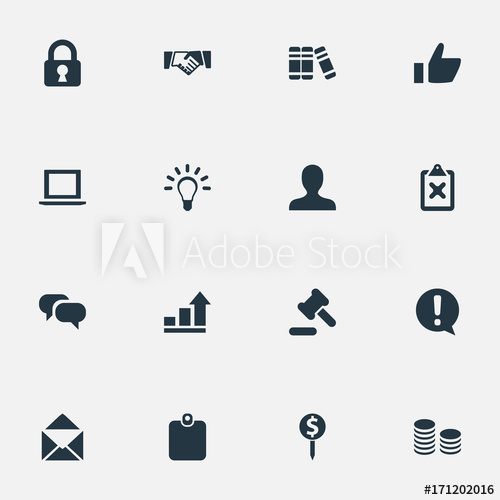 500x500 Vector Illustration Set Of Simple Business Icons Elements Change