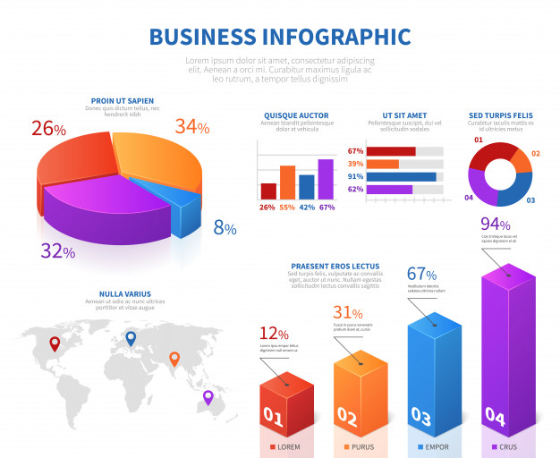 626x512 Business Abstract Infographics With Pie Info Char And Graph Bar