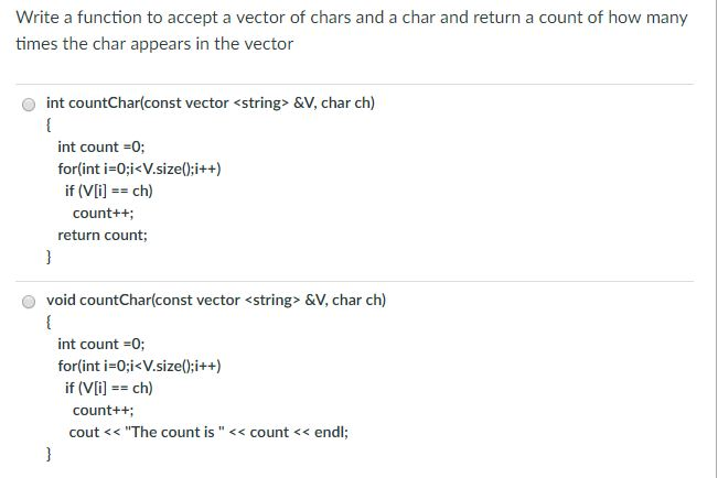 651x434 Solved Write A Function To Accept A Vector Of Chars