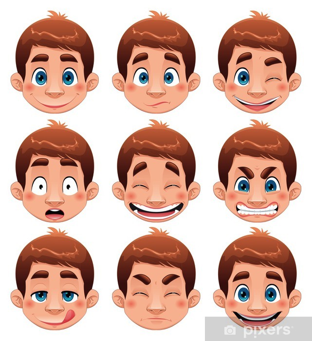 641x700 Boy Expressions Funny Cartoon And Vector Character Wall Mural