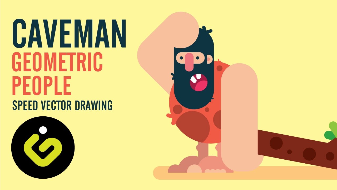 1280x720 Character Design, Flat Design Tutorial In Illustrator, Caveman