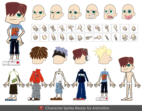 600x470 Free Vector Cute Boy Cartoon Characters Crazytalk Animator
