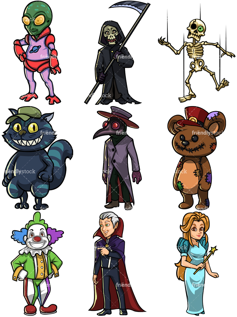 800x1067 Halloween Characters Cartoon Vector Clipart