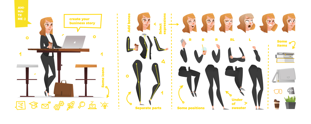 1003x400 Page Animation Character On Curated Vector Illustrations, Stock