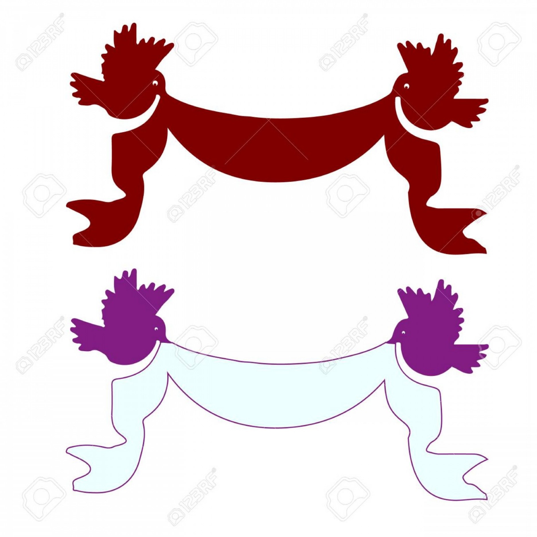 1872x1872 Photostock Vector Two Festive Ribbons On The Sides Of A Bird Red