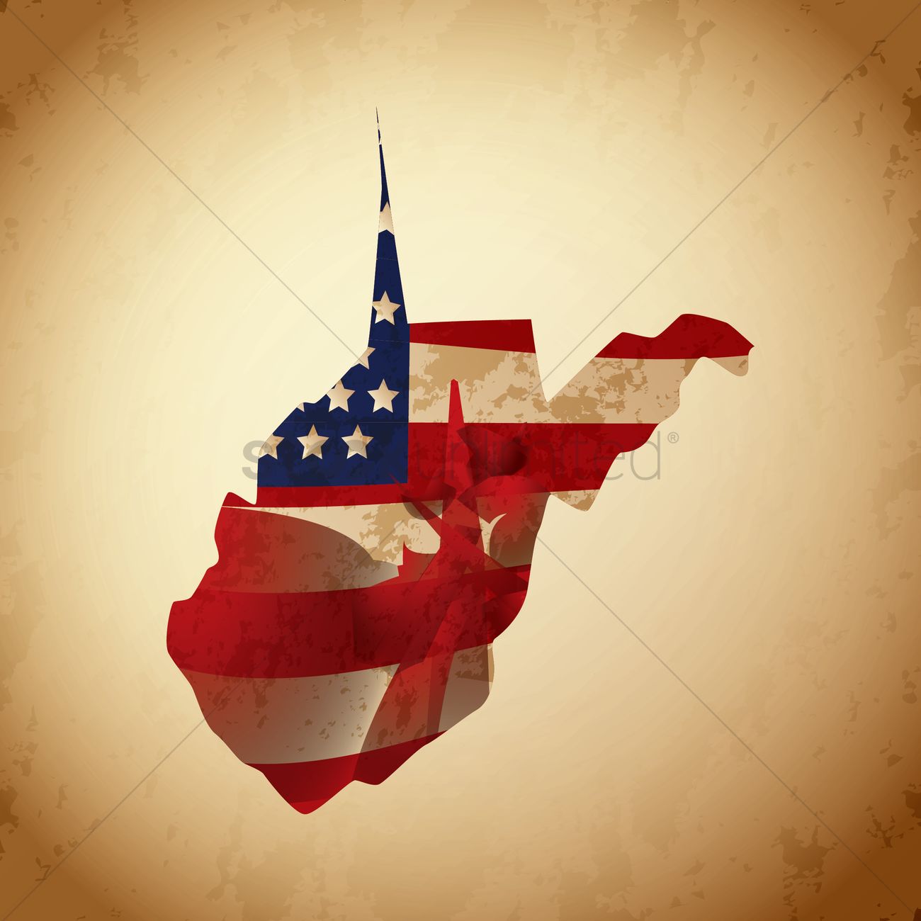 1300x1300 West Virginia Map With Clay Center Charleston Vector Image