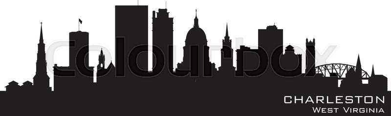 800x238 Charleston West Virginia Skyline Stock Vector Colourbox