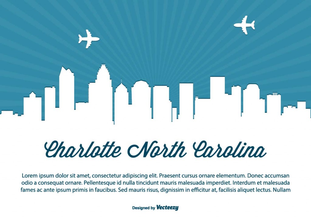 1024x717 Free Vector Charlotte Carolina Skyline Llustration