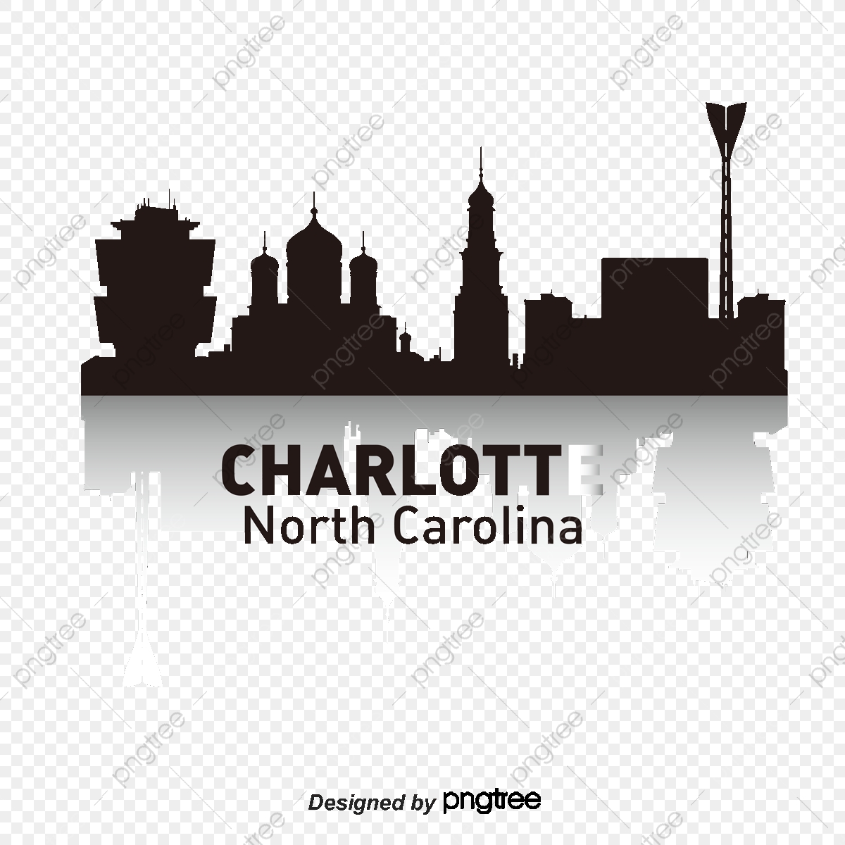 1200x1200 Charlotte, City Silhouette, City, High Rise Png And Vector