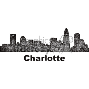 300x300 Black And White City Skyline Vector Clipart Usa Charlotte