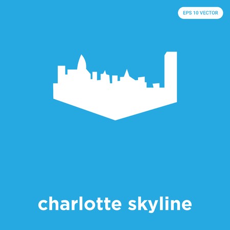 450x450 Charlotte Skyline Vector Icon Isolated On Blue Background, Sign