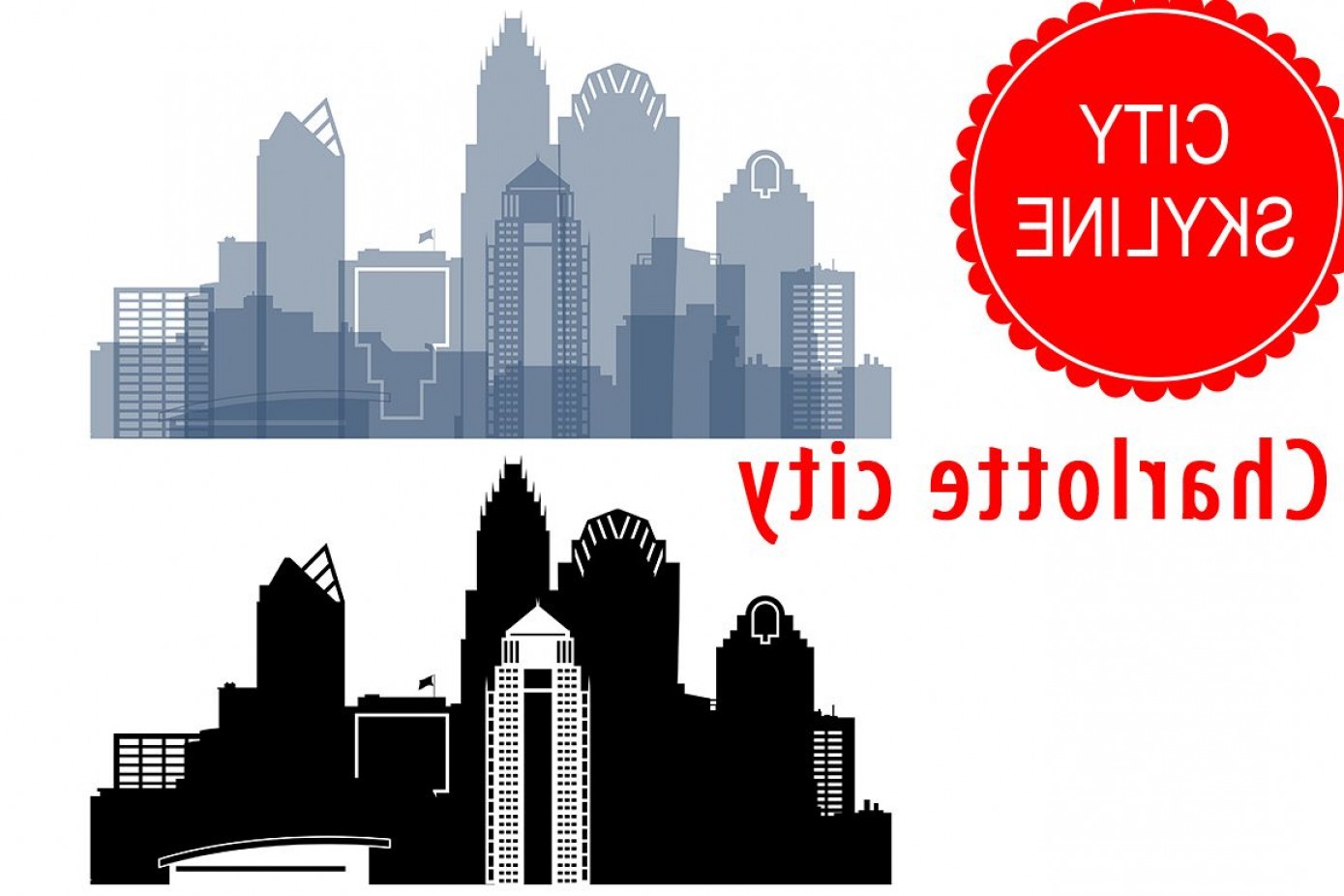 1389x926 Charlotte Skyline Vector Circle Hoodamathrun