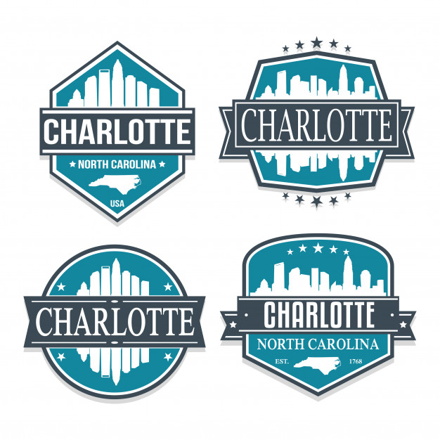 626x626 Charlotte North Caroline Set Of Travel And Business Stamp Designs