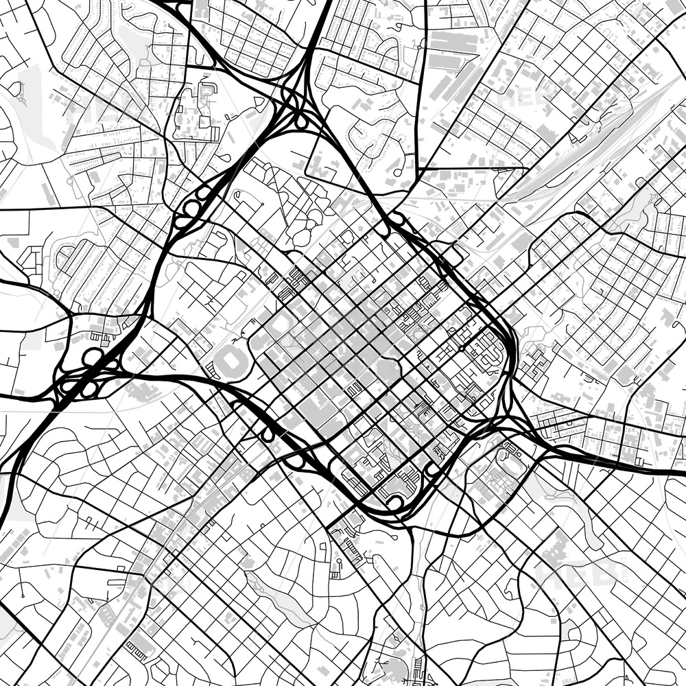 1000x1000 Downtown Map Of Charlotte, Light Hebstreits Sketches