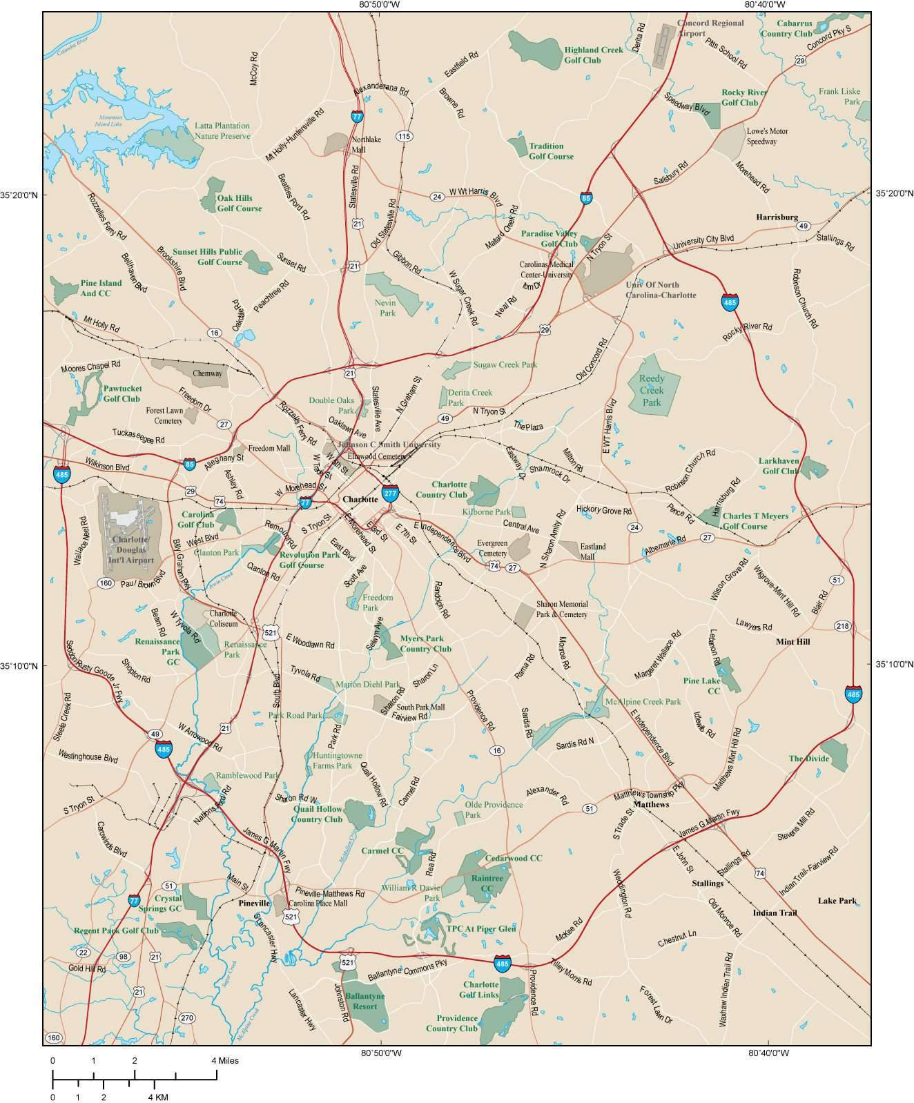 1324x1598 Charlotte Map Adobe Illustrator Vector Format