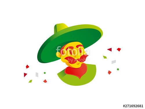 500x375 Colorful Mexican Charro Illustrated Cartoon Stock Image