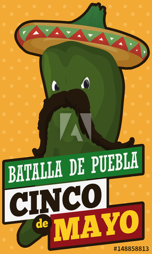 301x500 Poblano Chili Pepper Like Mexican Charro For Cinco De Mayo, Vector