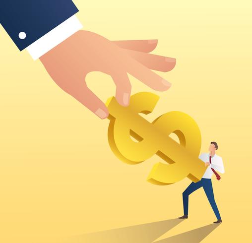 508x490 Big Hand Hold Dollar Icon With Businessman Cheat Money Vector