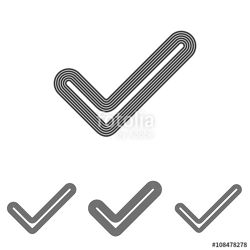 500x500 Checkmark Line Logo Design Set Stock Image And Royalty Free