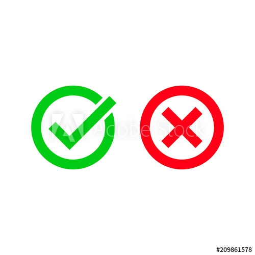 500x500 Green Tick And Red Checkmark Vector Circle Icons