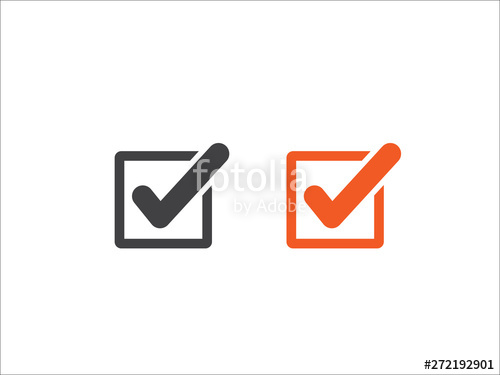 500x375 Tick Icon Vector, Checkmark Isolated On White Background Stock