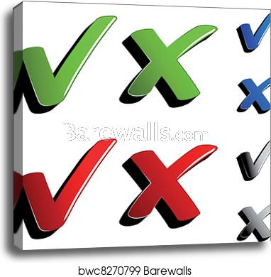 382x390 Vector Checkmark Ticks, Canvas Print Barewalls Posters Prints
