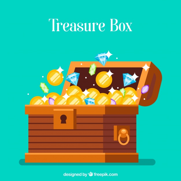 626x626 Opened Treasure Chest With Flat Design Vector Free Download