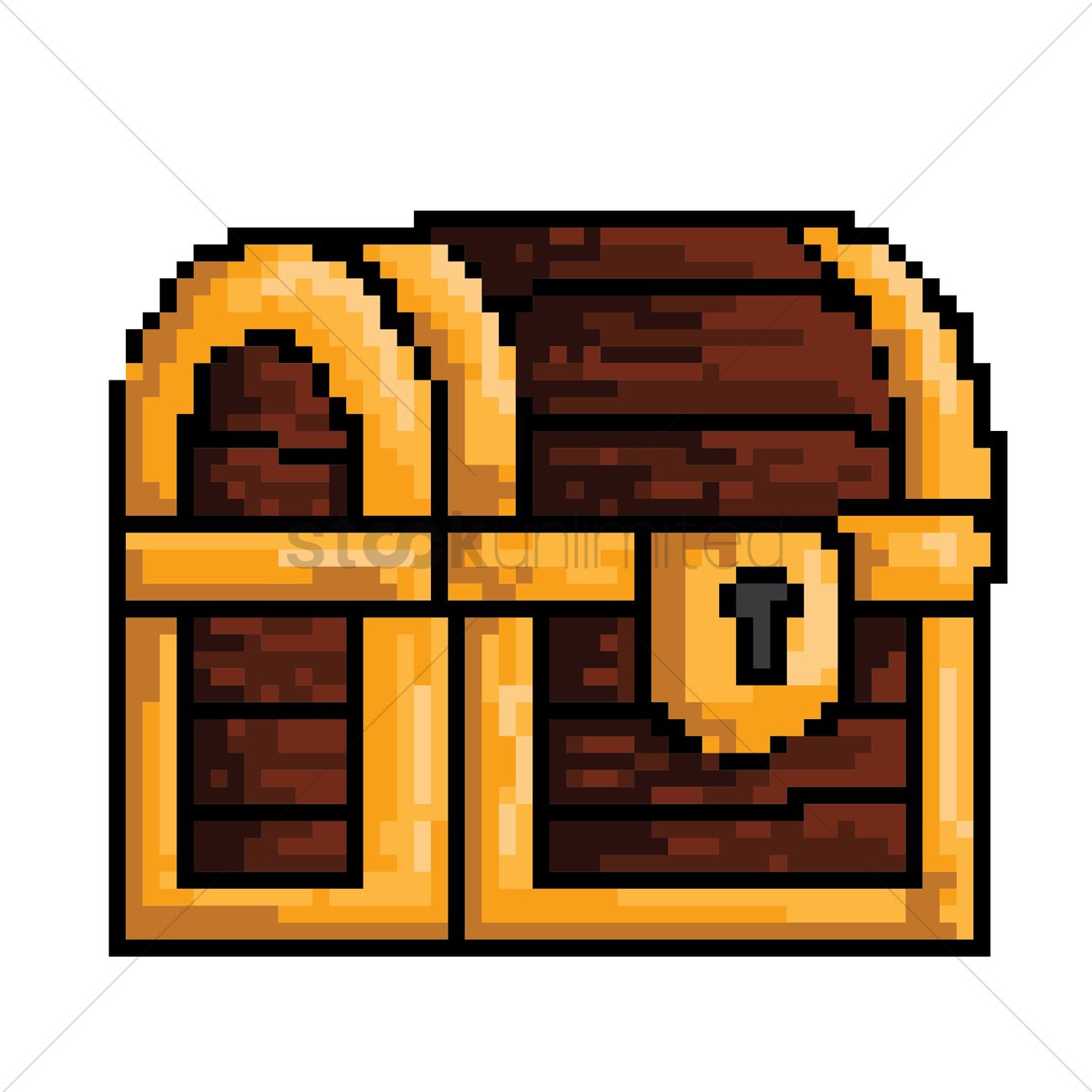 1300x1300 Pixel Art Treasure Chest Vector Image