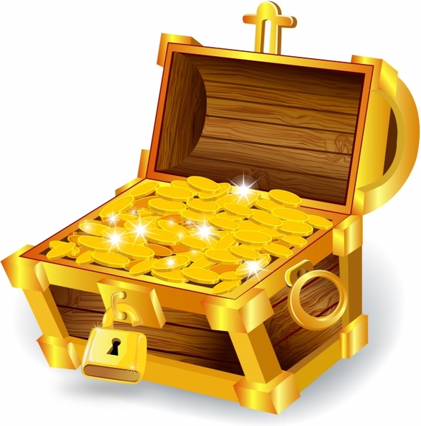 594x600 Treasure Chest Free Vector In Adobe Illustrator