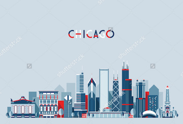 360x244 Stock Vector Chicago United States City Skyline Vector Background