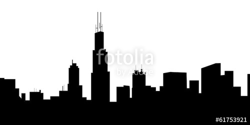 500x250 Chicago Skyline Vector Stock Image And Royalty Free Vector