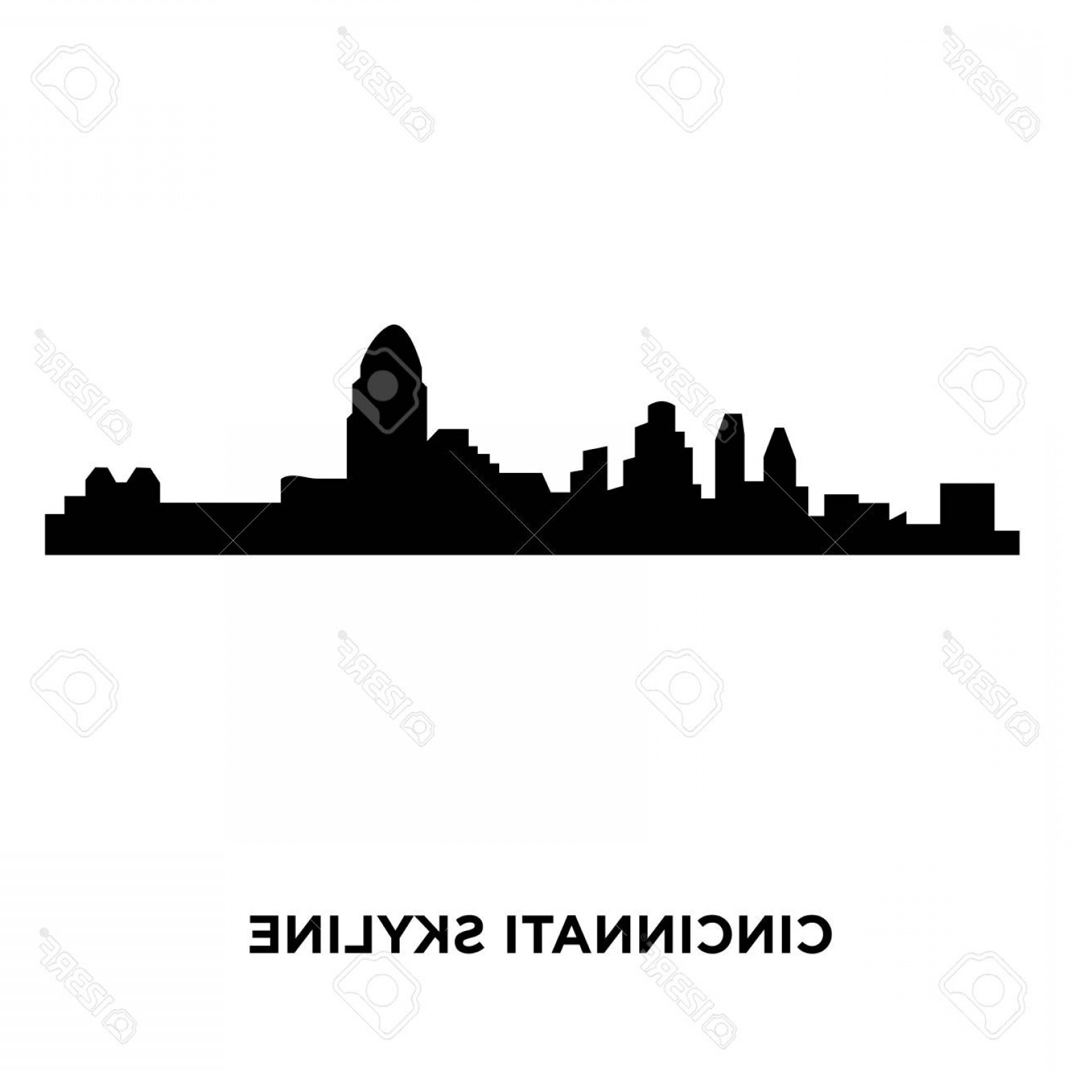 1560x1560 Photostock Vector Cincinnati Skyline Silhouette On White