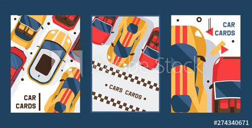500x254 Car Cards Set Of Banners Vector Illustration Vehicle, Transport