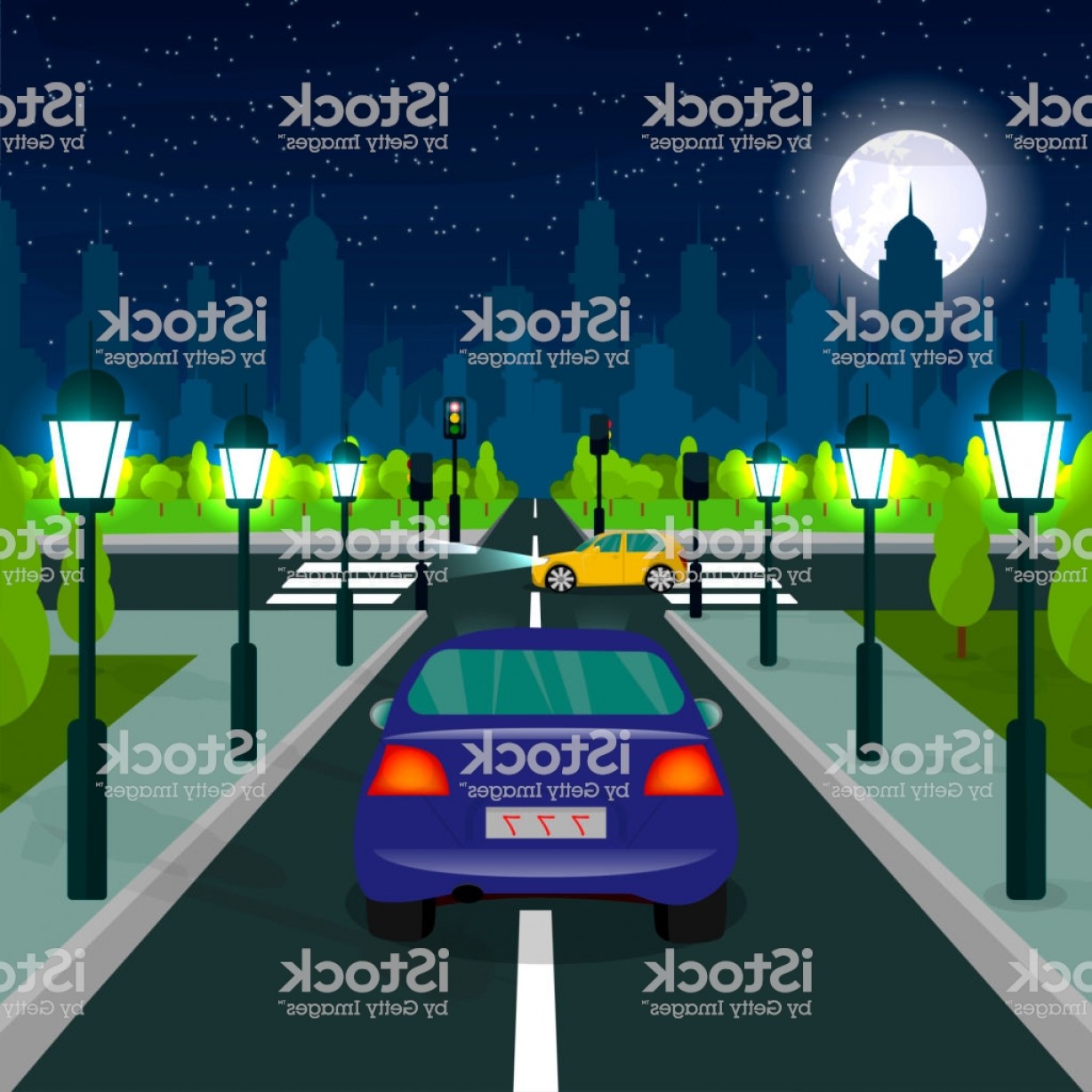 1228x1228 City Landscape Road A Pedestrian A Car A Cartoon Gm Handandbeak