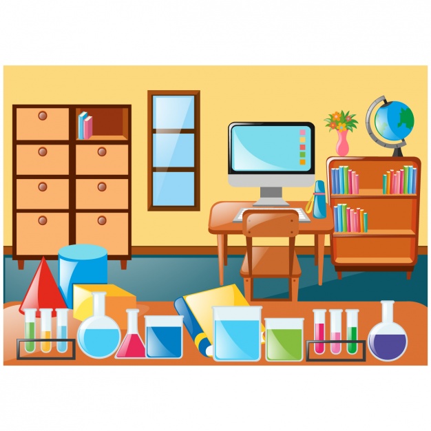 626x626 Class Scene With Furniture And Accessories Vector Free Download