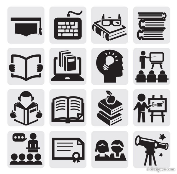 600x588 Designer Common Black And White Icon Set Vector Material