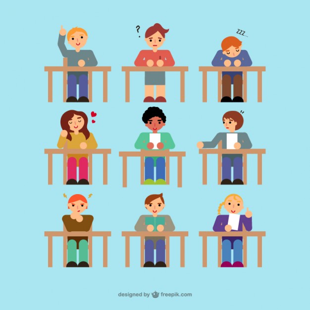 626x626 Students In Class Set Vector Free Download