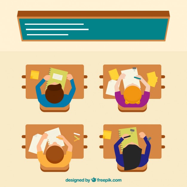 626x626 Top View Students In A Class Illustration Vector Free Download