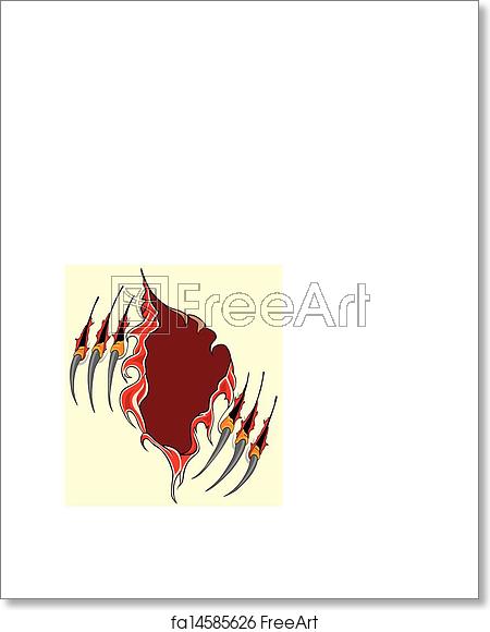 450x580 Free Art Print Of Claws Scratches Vector Freeart