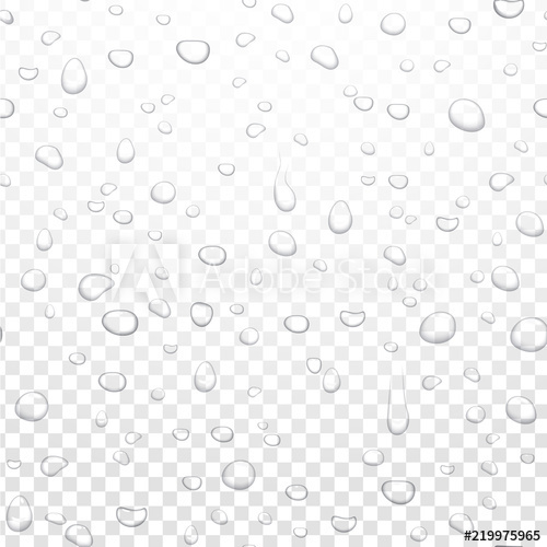 500x500 Realistic Vector Water Rain Drops On Alpha Transparent Background