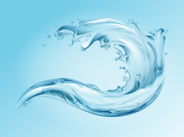 626x469 Water Splash Realistic Illustration Of Water Wave With Blue