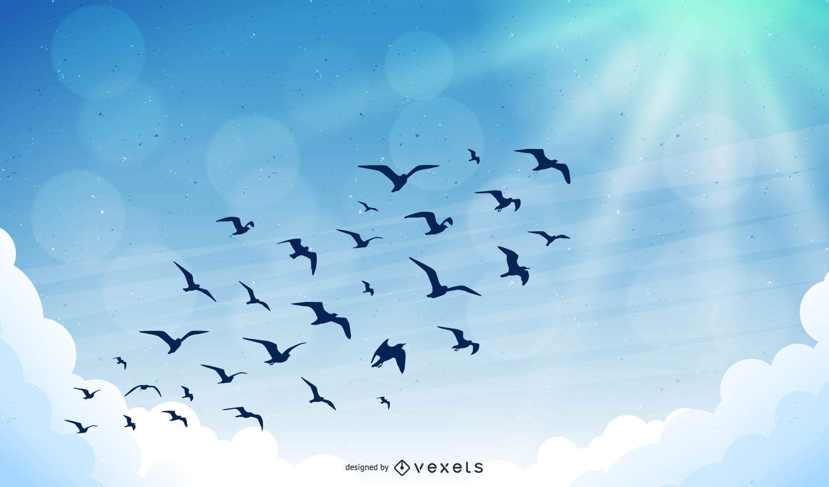 1701x1000 Birds In The Sky Vector, Blue Sky Vector, Clear Cloud Vector, Bird