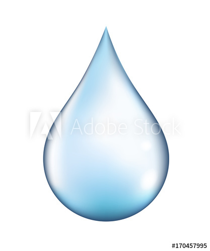 417x500 Bright Vector Clear Water Drop Isolated On White Background