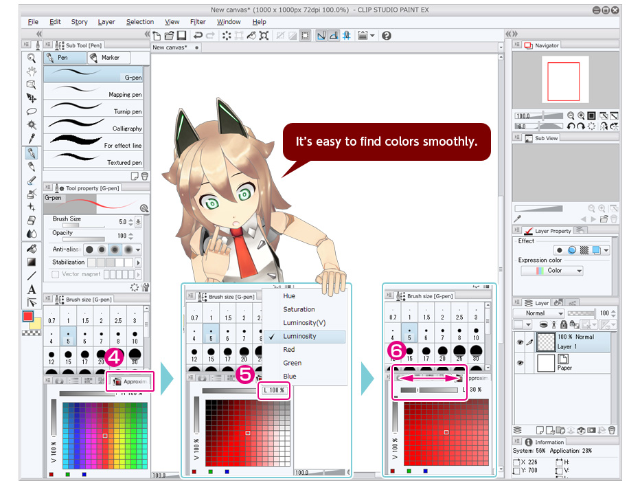 932x700 Obtain Color Freely Trial Tour Clip Studio Net