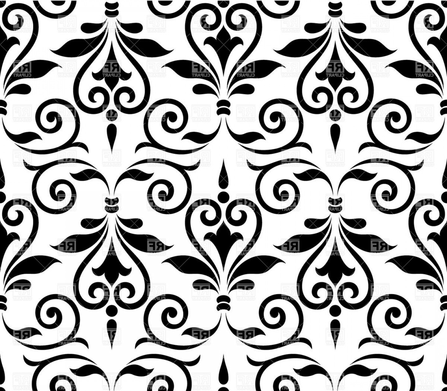 1440x1260 Seamless Simplistic Black And White Vintage Wallpaper Vector
