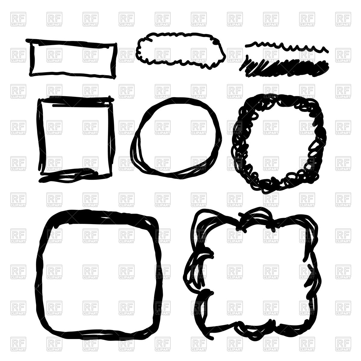 1200x1200 Hand Drawn Frames Collection Vector Image Of Borders And Frames