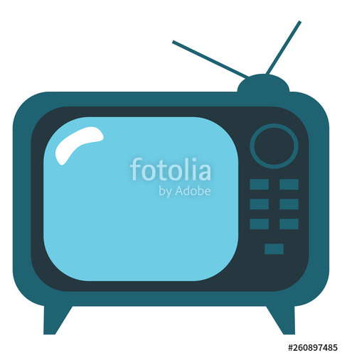 481x500 Clipart Of An Old Fashioned Television Set Vector Color Drawing