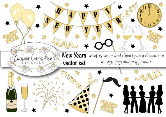 Nye Clipart Set, Nye Vector Set, New Years Vectors And Clipart 570x403 Nye Clipart Set, Nye Vector Set, New Years Vectors And Clipart