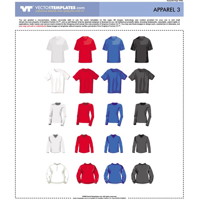660x660 Vector Clothing Templates